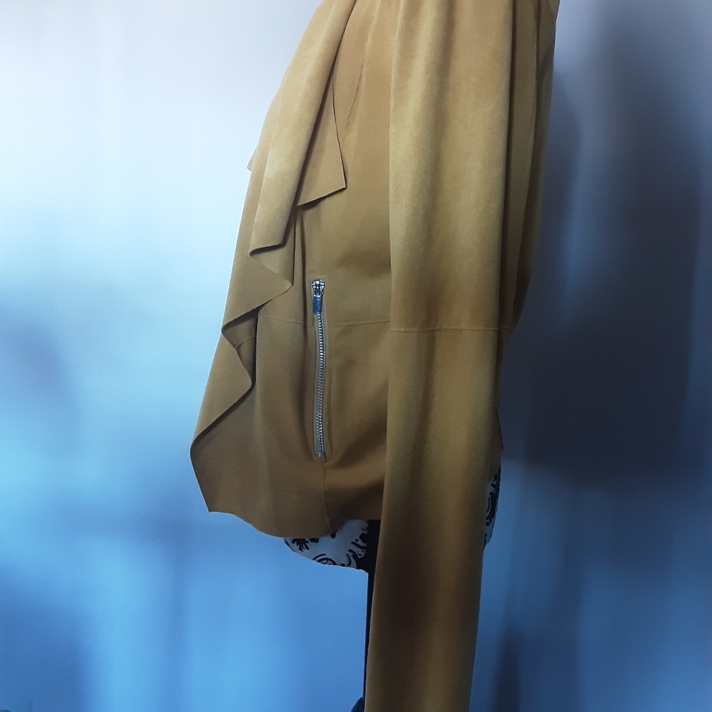 BAGATELLE FAUX SUEDE DRAPED JACKET M - Picture 3 of 5